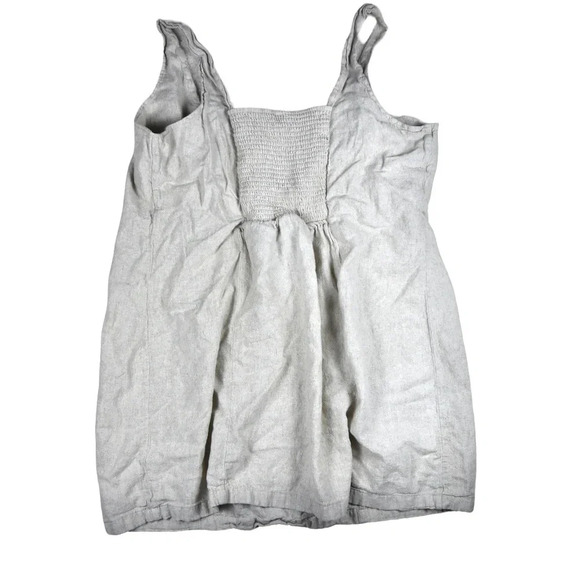 Old Navy Linen Blend Square Neck Above Knee Natural Dress Flax Color 3X Vacation - Picture 4 of 8